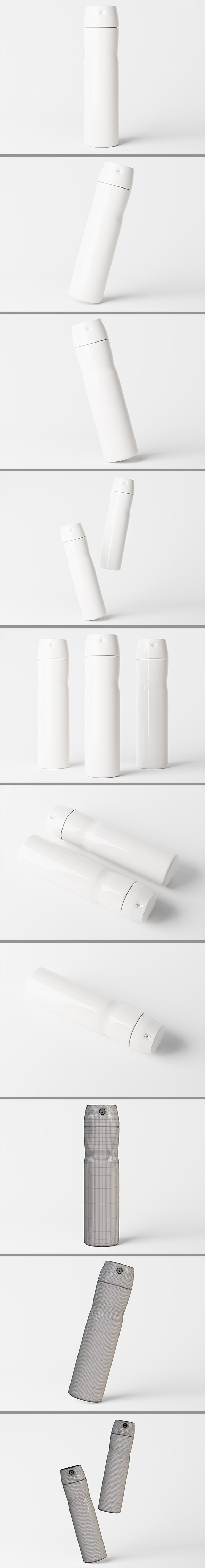 Cosmetic packaging spray can or bottle 3D model - 3DOcean Item for Sale