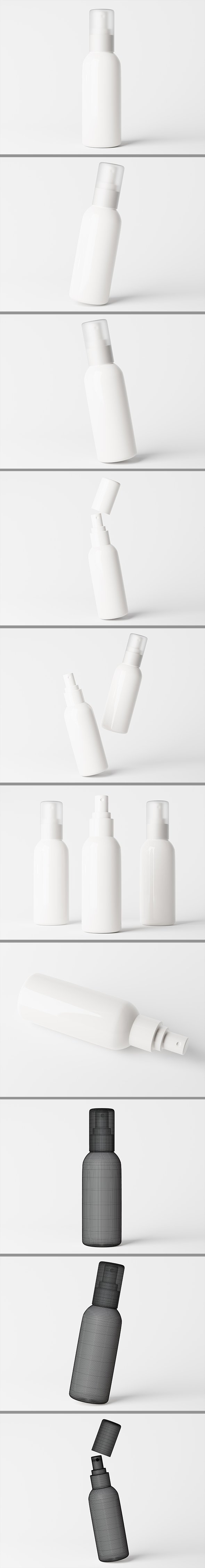 Cosmetic packaging spray bottle 3D model - 3DOcean Item for Sale