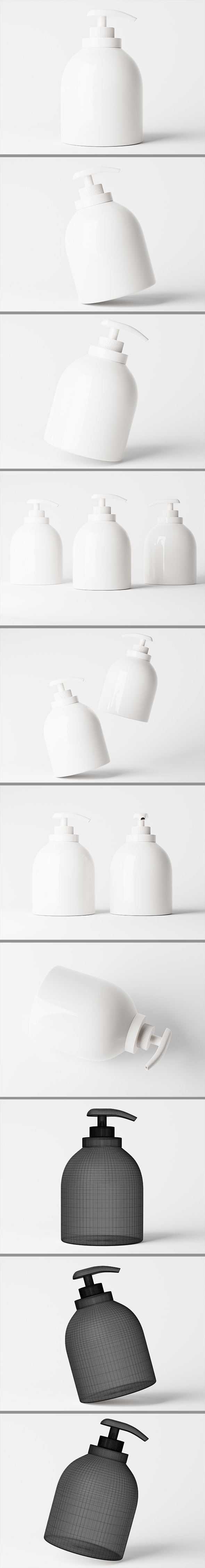 Cosmetic packaging large pump bottle 3D model - 3DOcean Item for Sale