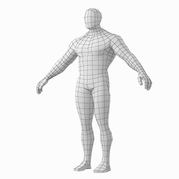 Bodybuilder Male Base Mesh in A-Pose - 3DOcean Item for Sale