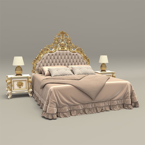 Classic Style Bed Set 29 - 3DOcean Item for Sale