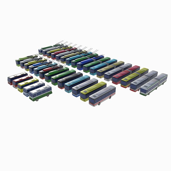 bus set - 3DOcean Item for Sale