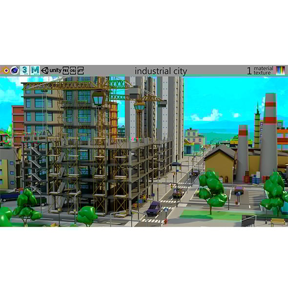 Industrial city - 3DOcean Item for Sale