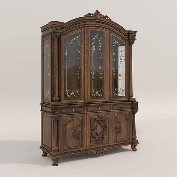 Display Cabinet Classic Style - 3DOcean Item for Sale