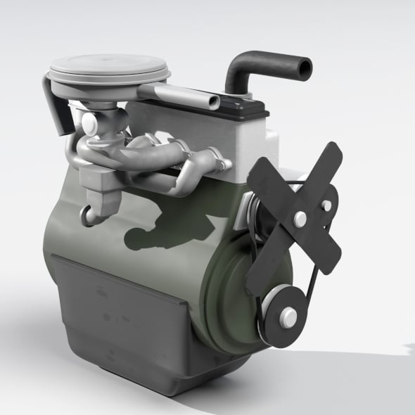 Old straight engine inline engine - simple - 3DOcean Item for Sale