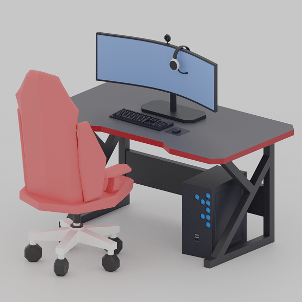 Cartoon Computer Gaming Chair 3D model - 3DOcean Item for Sale