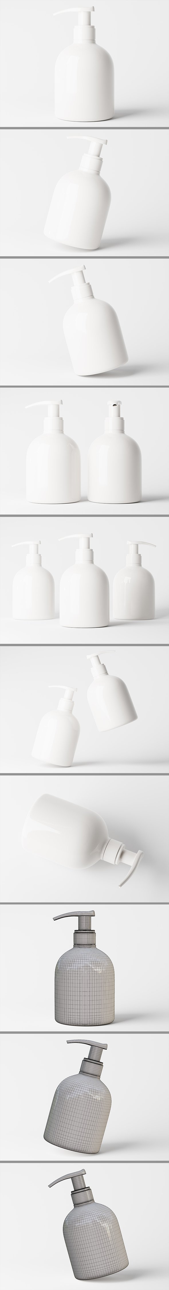 A cosmetic packaging pump bottle 3D model - 3DOcean Item for Sale