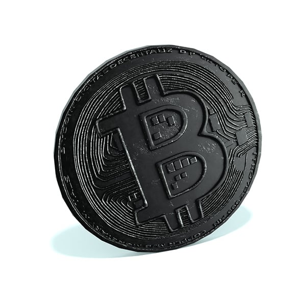 Black Bitcoin Logo 3D Model - 3DOcean Item for Sale