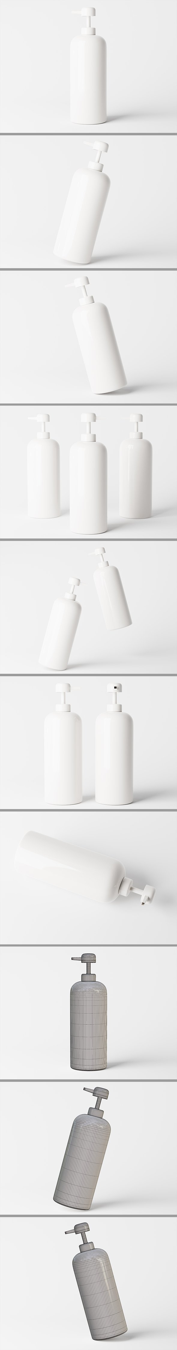 Cosmetic packaging pump bottle 3D model - 3DOcean Item for Sale
