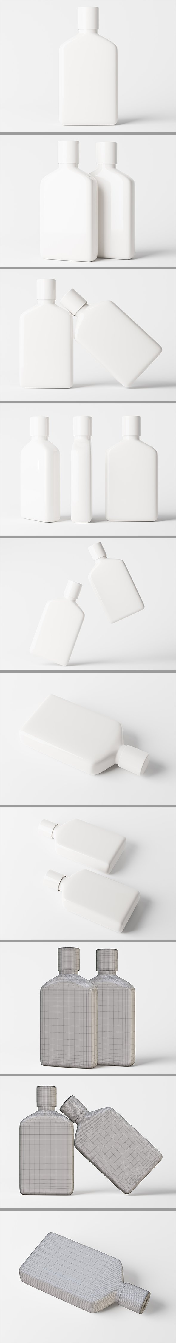 Cosmetic packaging bottle 3D model - 3DOcean Item for Sale