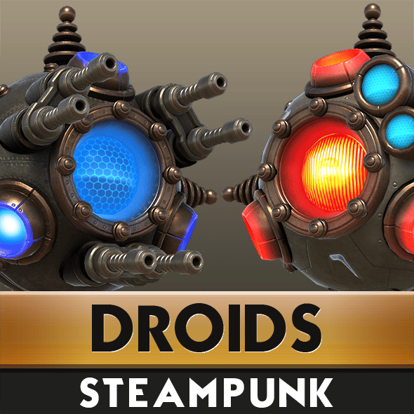 Steampunk Droids - 3DOcean Item for Sale