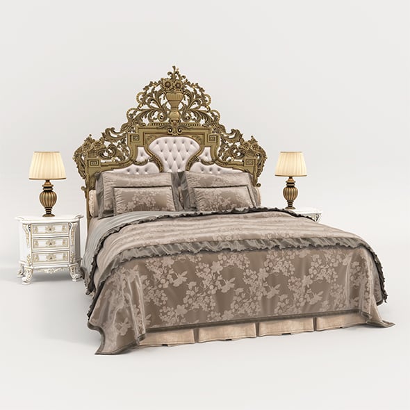 Classic Style Bed Set 33 - 3DOcean Item for Sale