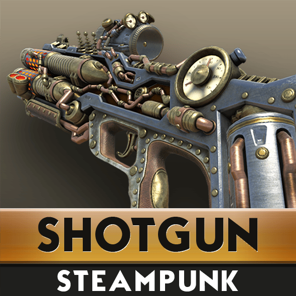 Steampunk Shotgun - 3DOcean Item for Sale