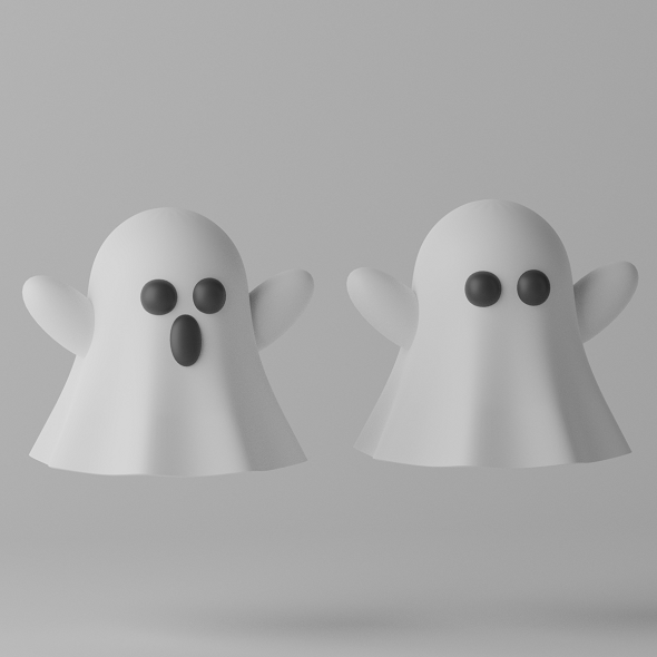 Cartoon Cute Ghost 3D model - 3DOcean Item for Sale