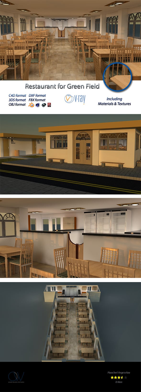 Restaurant for Green Field - 3DOcean Item for Sale