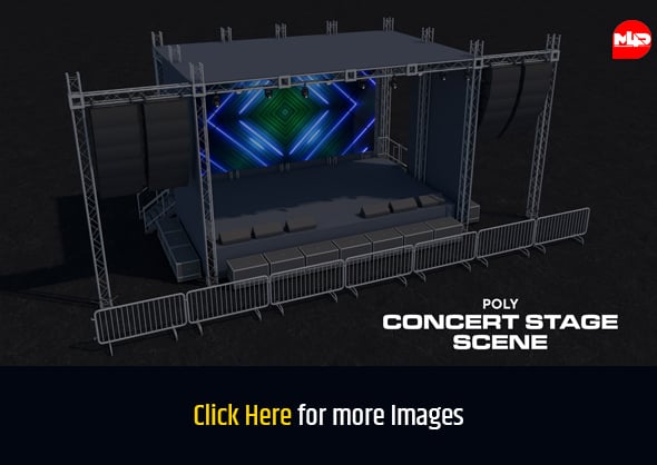 Poly Concert Stage Scene - 3DOcean Item for Sale