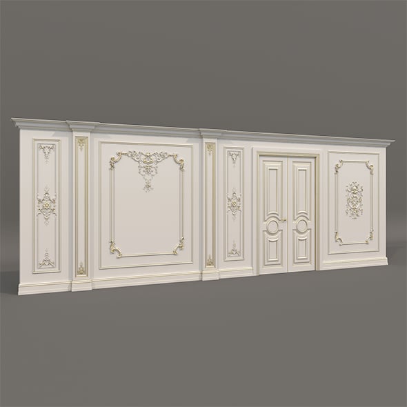 Wall Molding in Classic French style 34 - 3DOcean Item for Sale