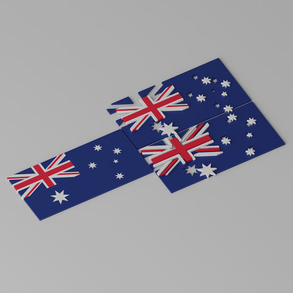 Australia Flag 3D model - 3DOcean Item for Sale