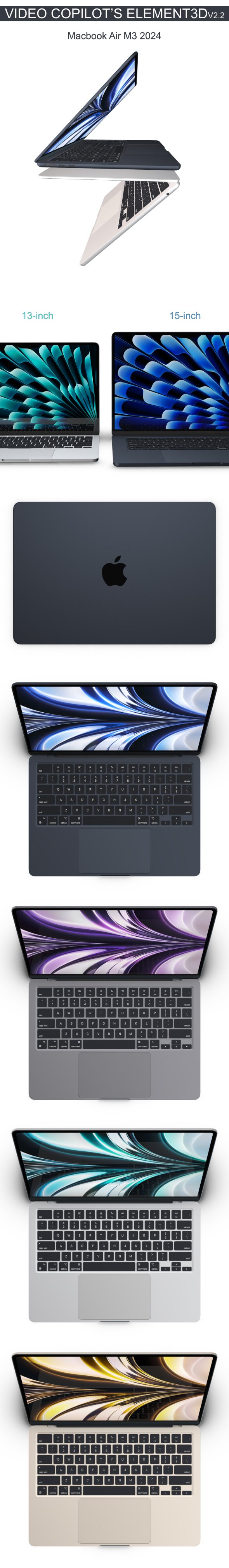 Element3D - Apple Macbook Air M3 - 3DOcean Item for Sale