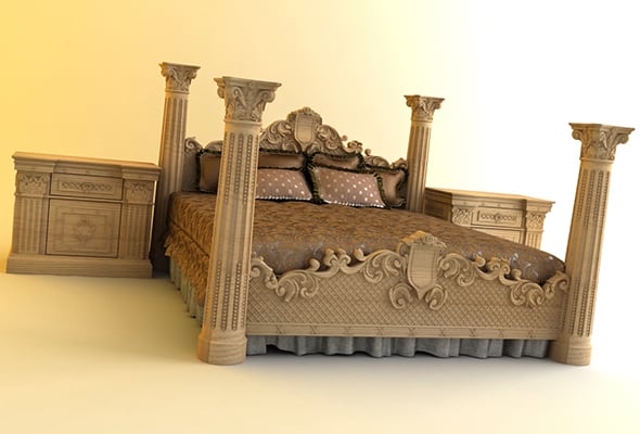 Royal Bed - 3DOcean Item for Sale