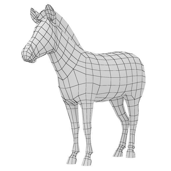 Zebra Animal Base Mesh - 3DOcean Item for Sale