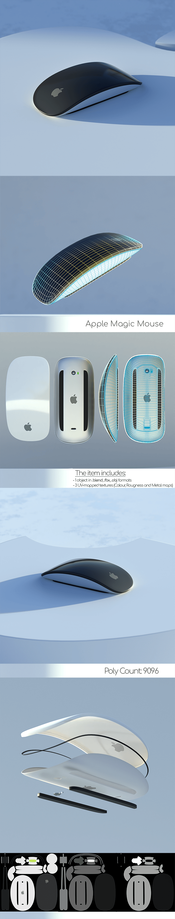 Apple Magic Computer Mouse 3D Model - 3DOcean Item for Sale