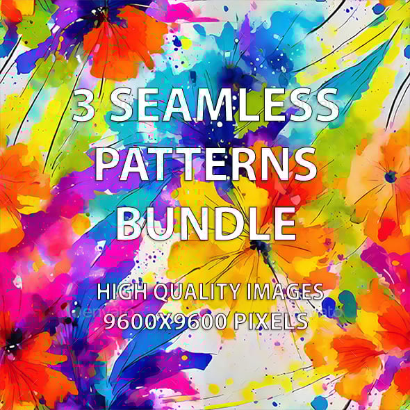 3 Seamless Patterns Bundle - 3DOcean Item for Sale