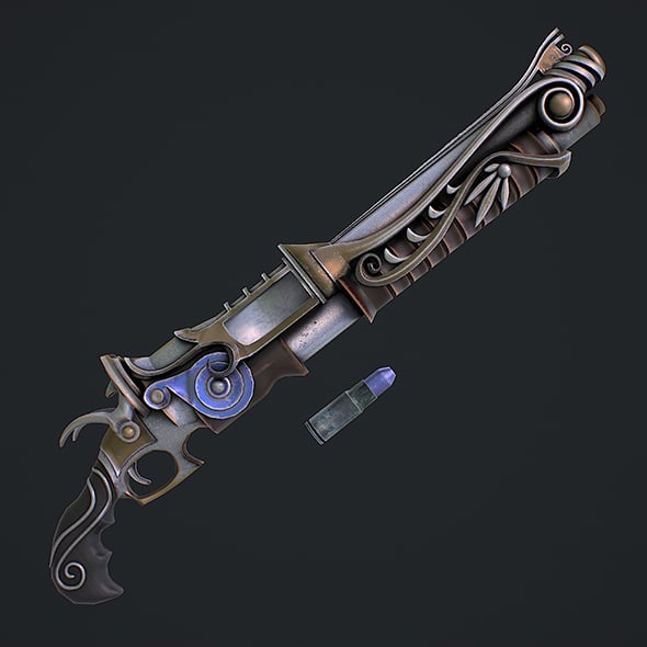 Fantasy rifle 3D model - 3DOcean Item for Sale