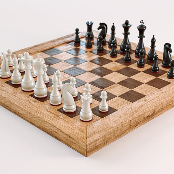 Wooden Chess Set - 3DOcean Item for Sale