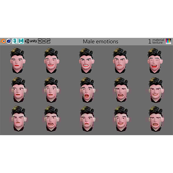 Male emotions - 3DOcean Item for Sale