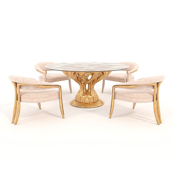 Modern Dining Table and Chairs 39 - 3DOcean Item for Sale