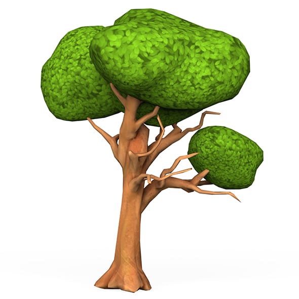 Cartoon Low Poly Tree 01 - 3DOcean Item for Sale