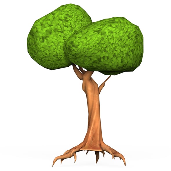 Cartoon Low Poly Tree 02 - 3DOcean Item for Sale