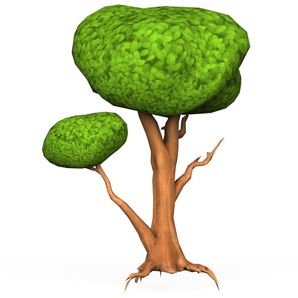 Cartoon Low Poly Tree 03 - 3DOcean Item for Sale