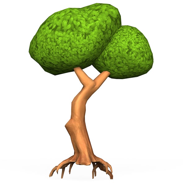 Cartoon Low Poly Tree 04 - 3DOcean Item for Sale