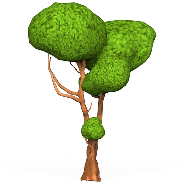 Cartoon Low Poly Tree 06 - 3DOcean Item for Sale