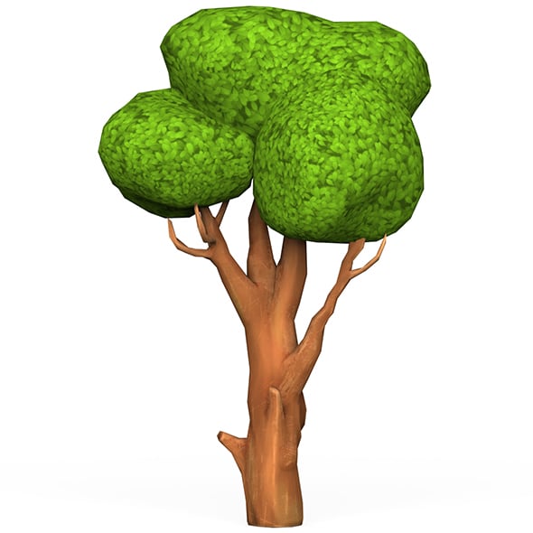 Cartoon Low Poly Tree 08 - 3DOcean Item for Sale