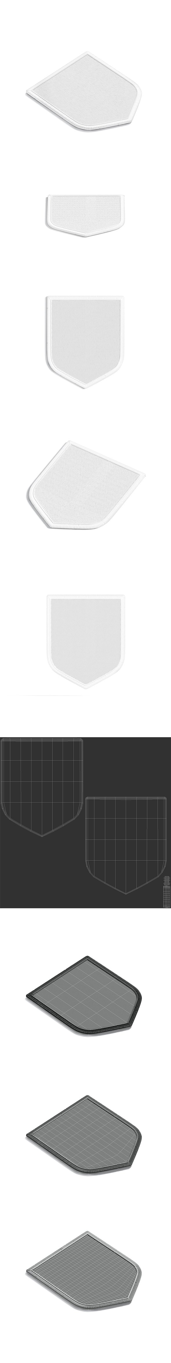 White Shield Embroidered Patch - lying embroidery emblem - 3DOcean Item for Sale