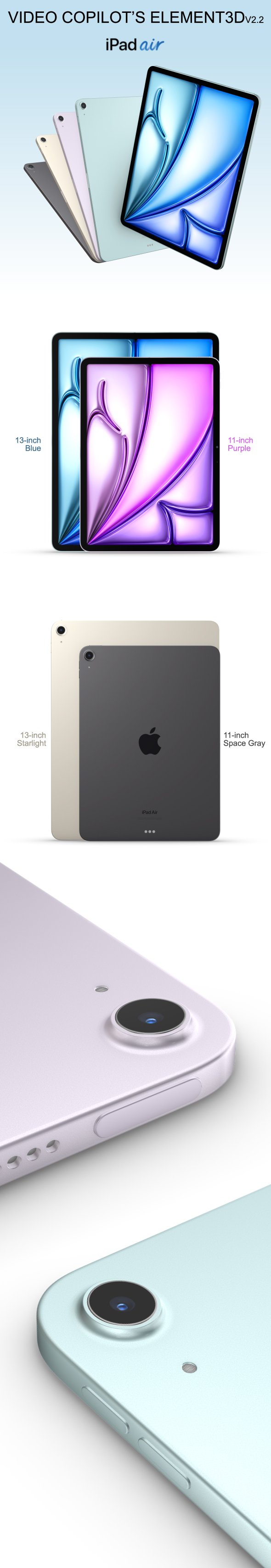 Element3D - iPad Air M2 2024 - 3DOcean Item for Sale