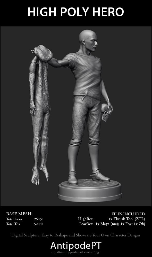 High Poly Hero - 3DOcean Item for Sale