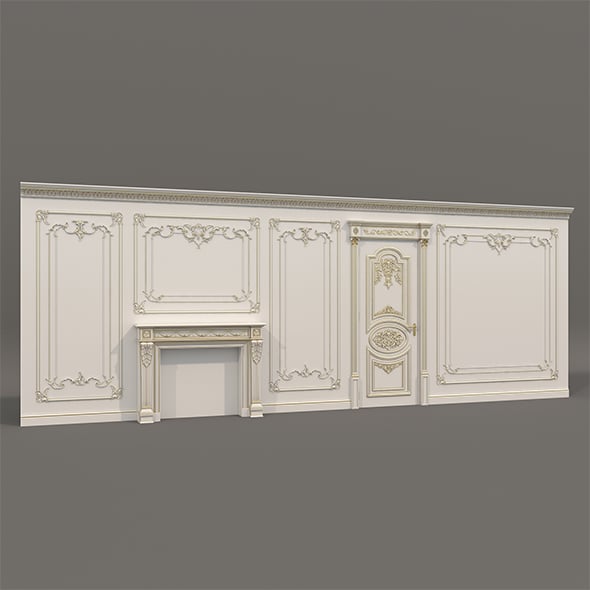 Wall Molding in Classic French style 39 - 3DOcean Item for Sale