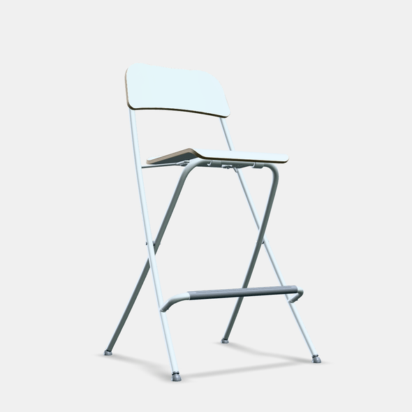 FRANKLIN Bar stool with backrest foldable - 3DOcean Item for Sale