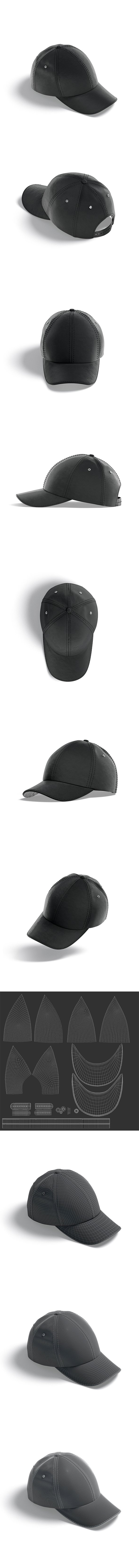 Black Baseball Cap - sport hat with visor - 3DOcean Item for Sale