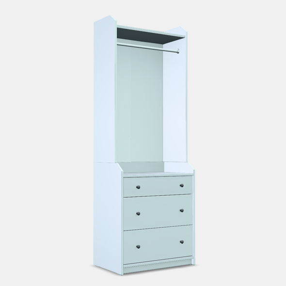 HAUGA Open wardrobe with 3 drawers - 3DOcean Item for Sale