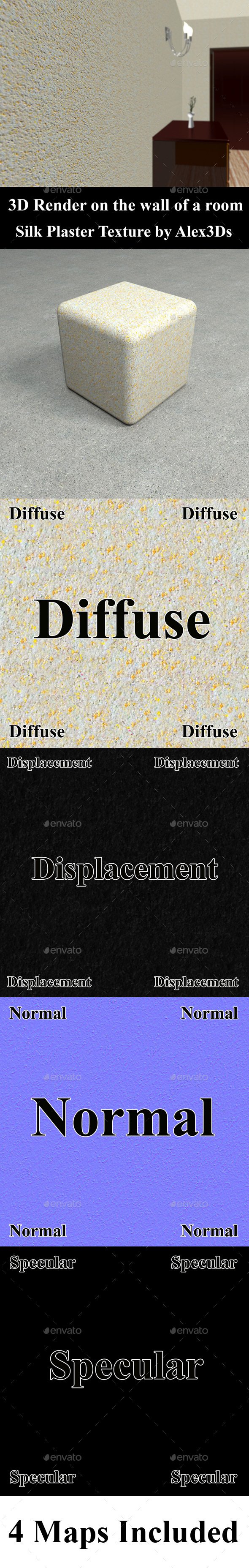 Silk Plaster Texture - 3DOcean Item for Sale