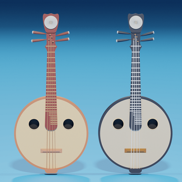 Chinese Instrument The Ruan 3D model - 3DOcean Item for Sale