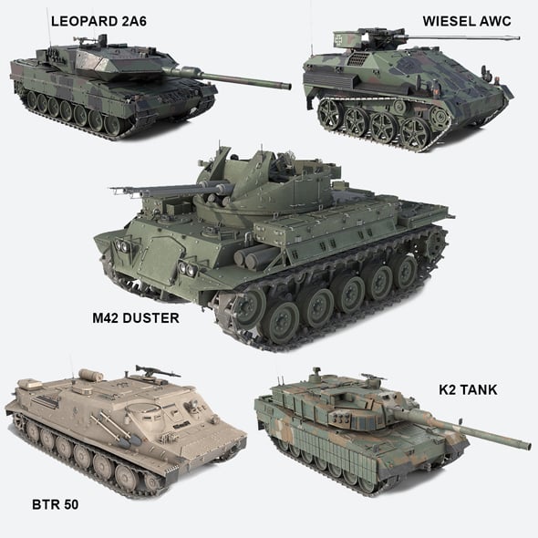5 Military Vehicles Collection v2 - 3DOcean Item for Sale