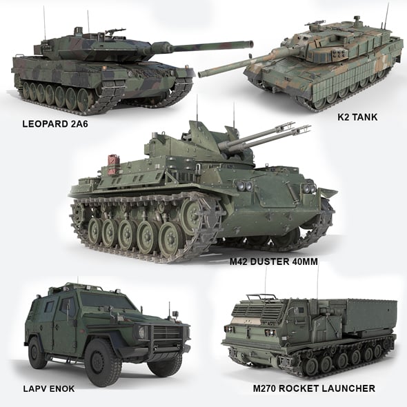 5 Military Vehicles Collection v3 - 3DOcean Item for Sale