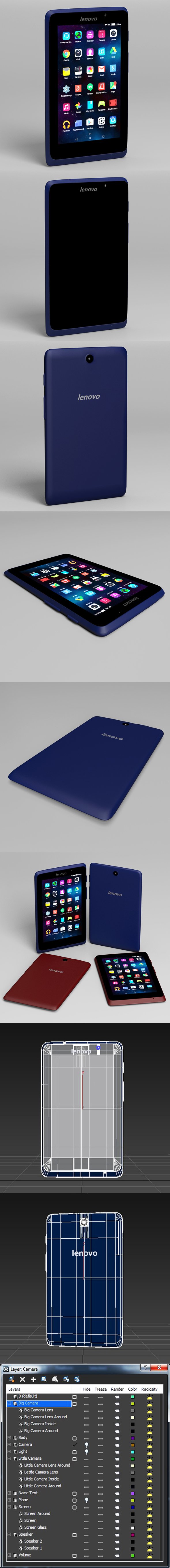 Lenovo Tablet and 4 Lenovo Tablets - 3DOcean Item for Sale