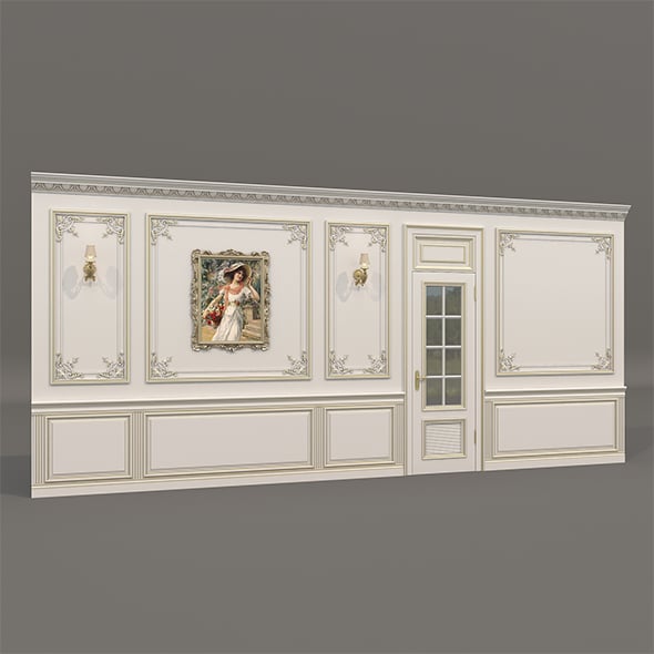 Wall Molding in Classic French style 44 - 3DOcean Item for Sale